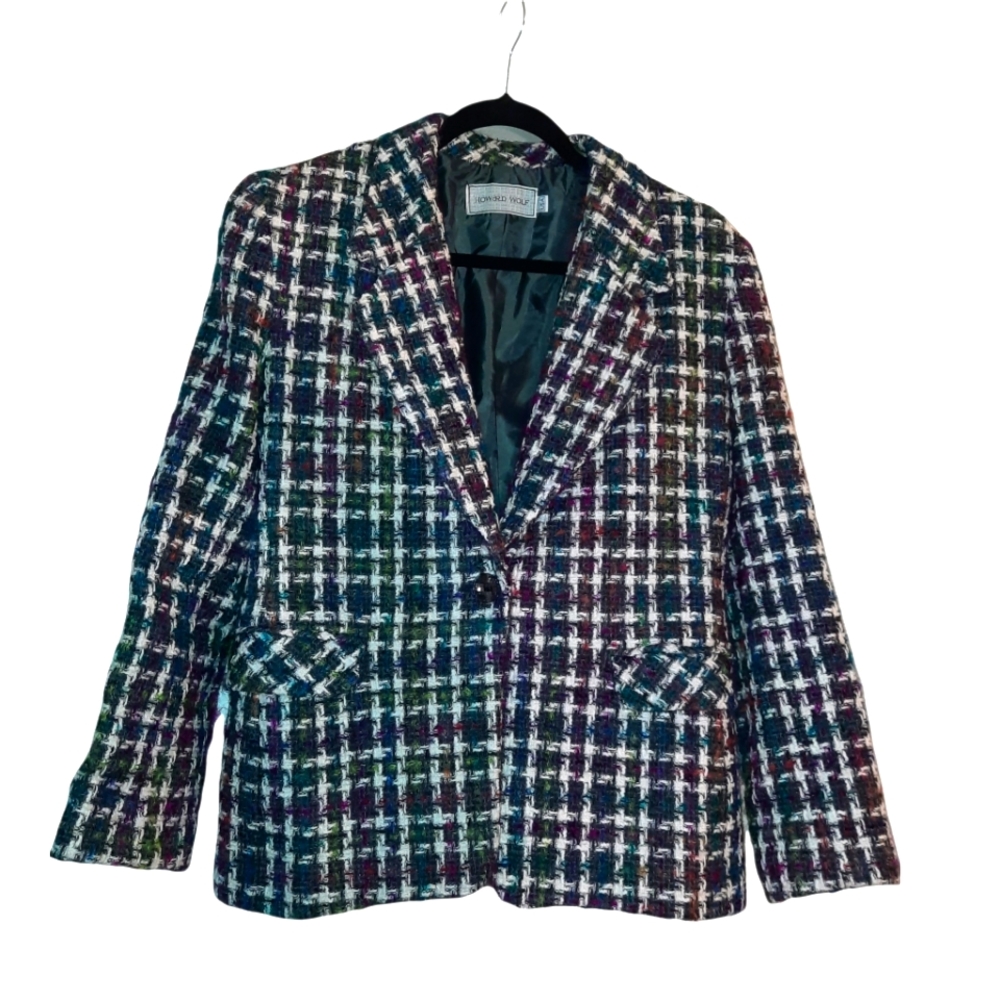 Beautiful multicolired cotton silk blend blazer